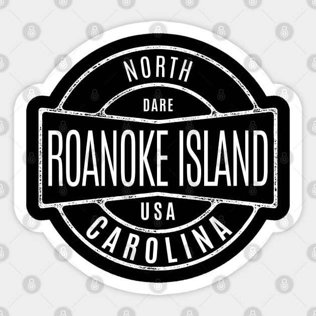 Roanoke Island, NC Summertime Vacationing Vintage Badge Sticker by Contentarama